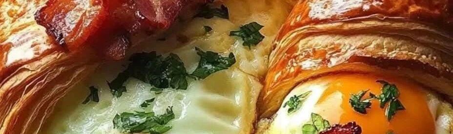 Explosive overseas food! Come and taste the Bacon and Egg Croissant Boat!